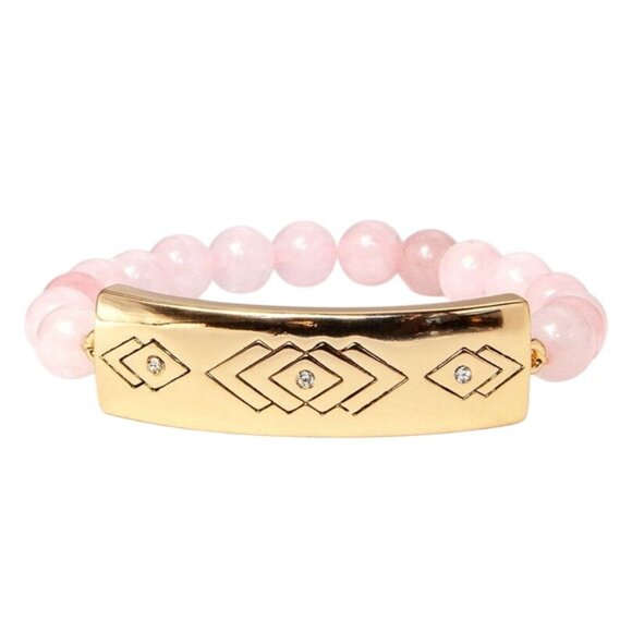 Flare Safety Bracelet Rose Quartz Gold Plated Size Small Never Worn Dead Battery - Picture 1 of 4